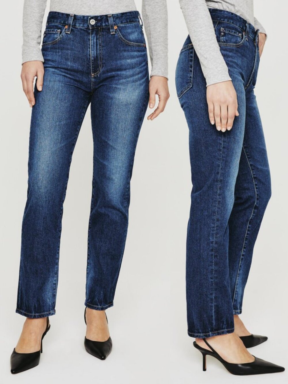 🇲🇽 Sz 25 AG Adriano Goldschmied Saige Gondola High-Rise Straight-Leg Jeans